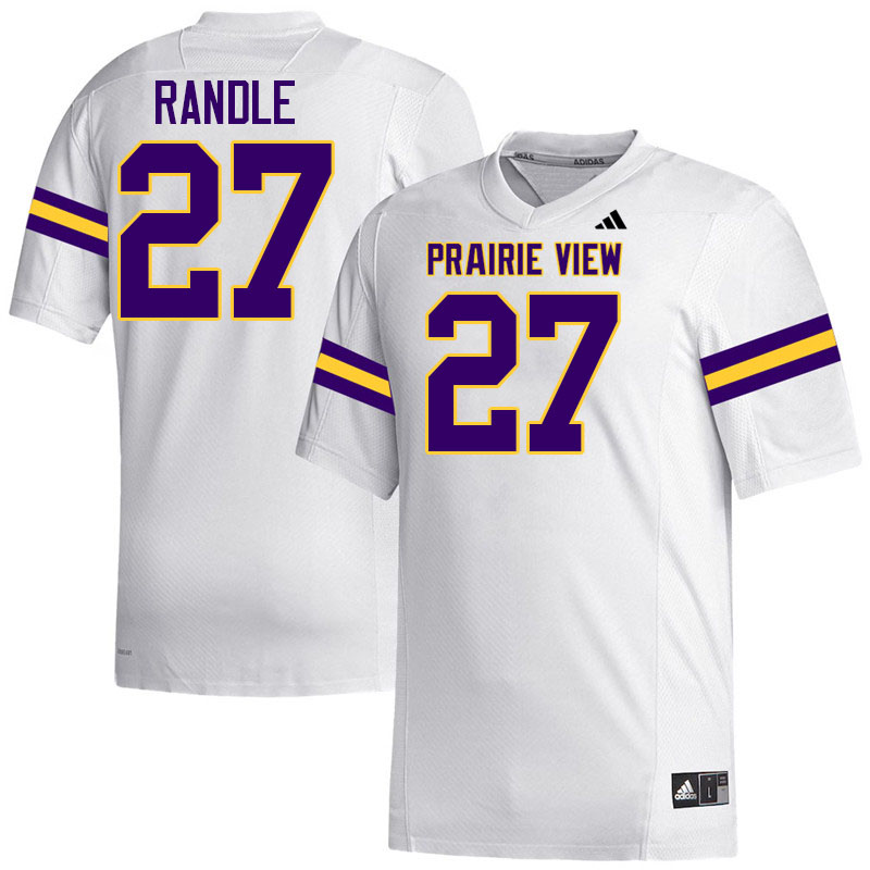 Prairie View A&M Panthers #27 Travor Randle College Football Jerseys,Uniforms Stitched-White